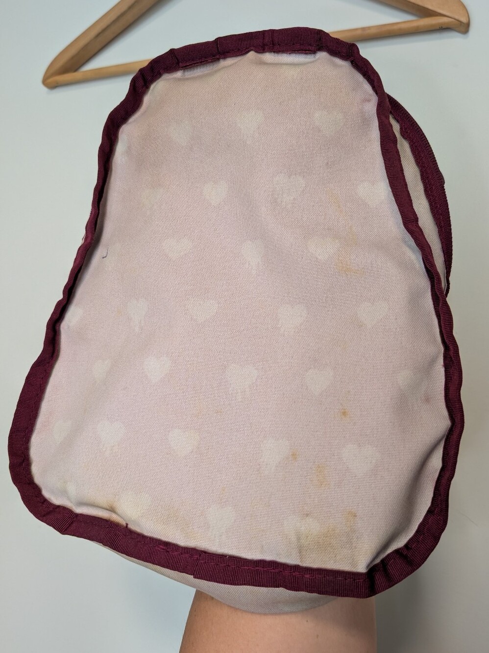 JanSport Kids' Burgundy Heart Print Mini Backpack Jansport Lifetime Warranty - Picture 5 of 10